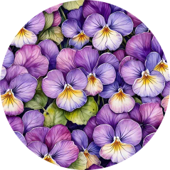 Vodítko ručka 25 cm - Fialky