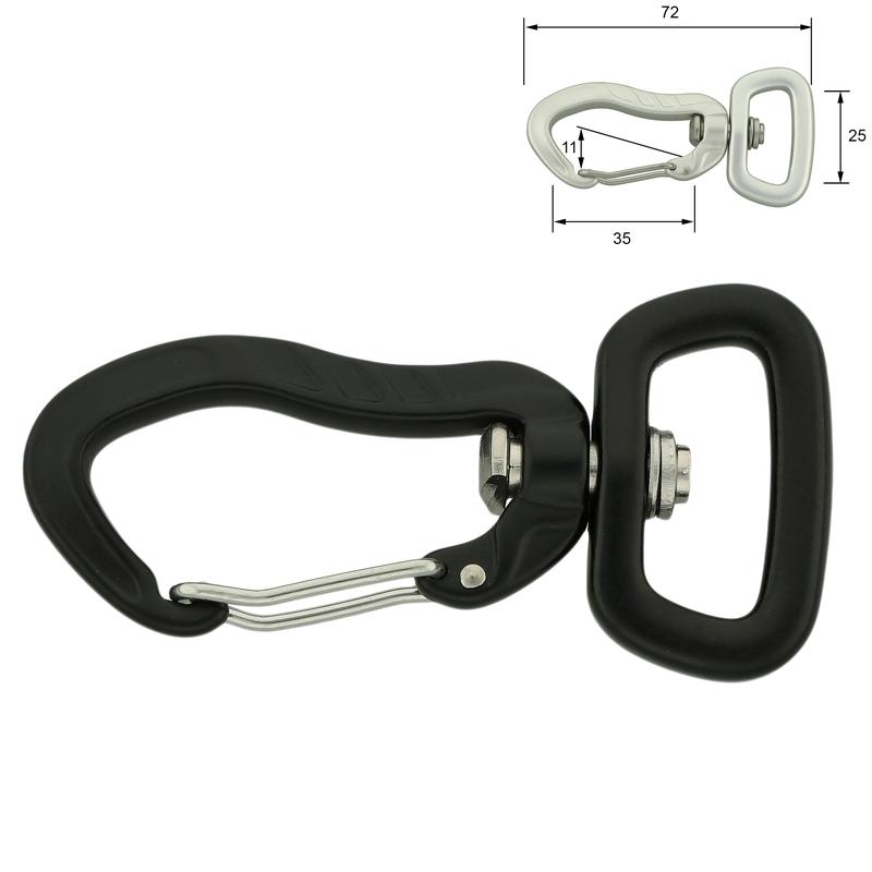 aluminium snap hook 72 mm square eye 4562 l