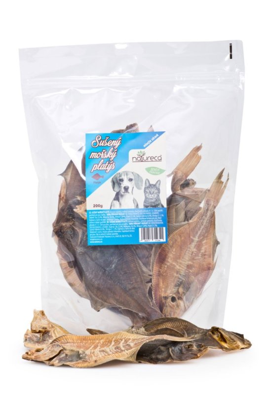 Mořský platýz sušený 200 gr, mix velikostí ryb
